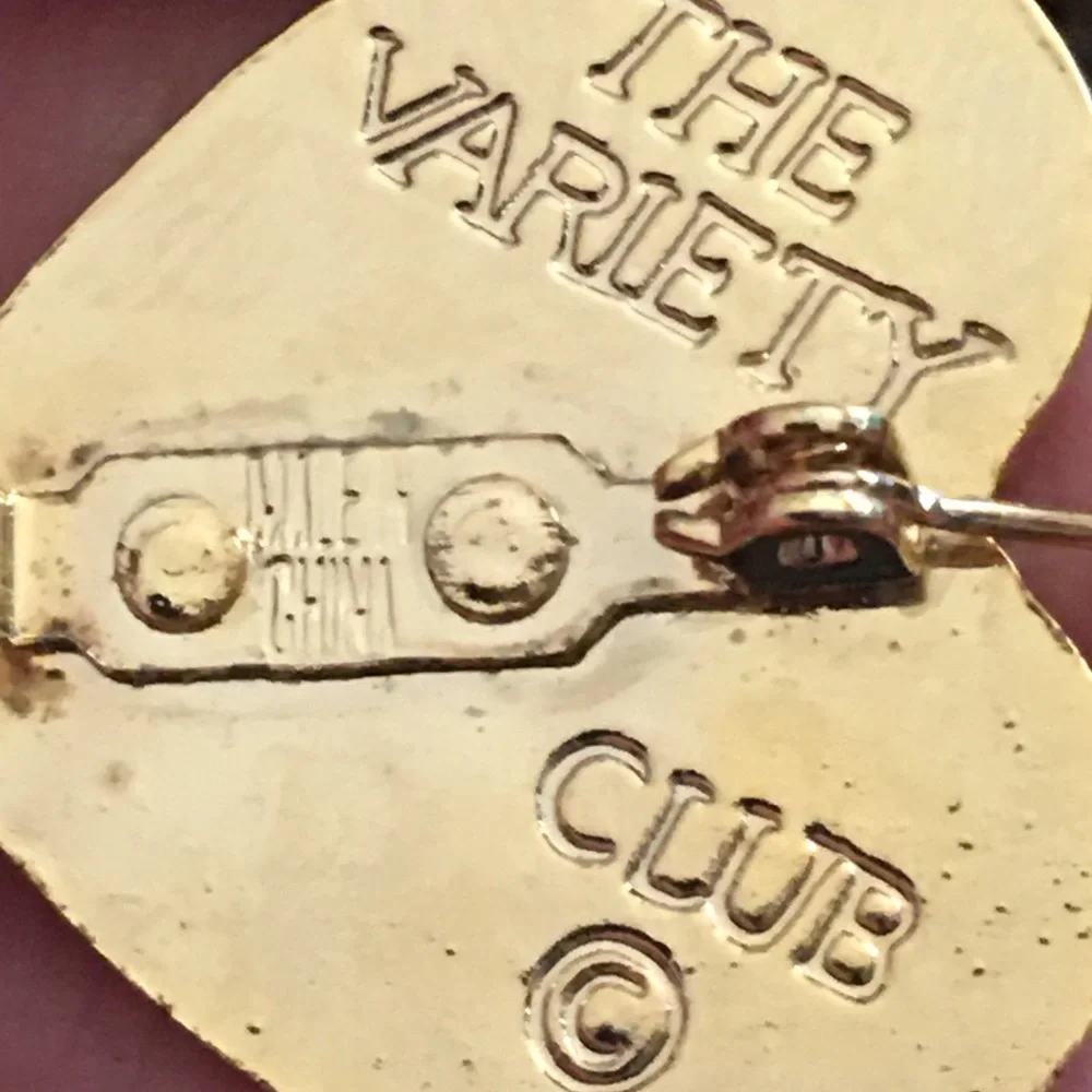 Vintage The Variety Club heart shape brooch